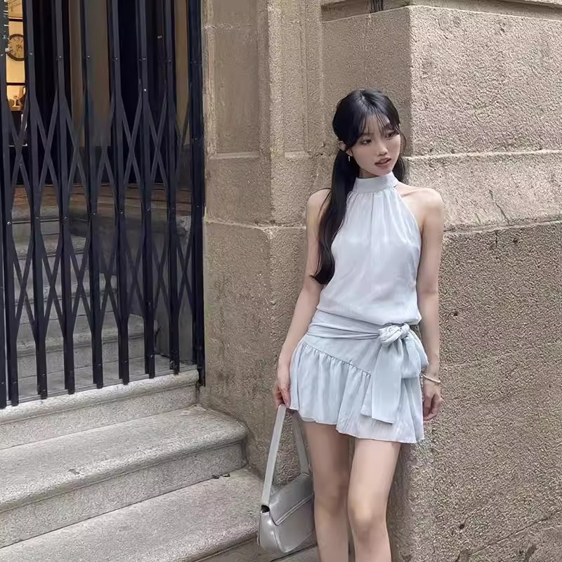 Corset Waist Cinch - Waist-Cinching Belted Holiday Dress Women's Short