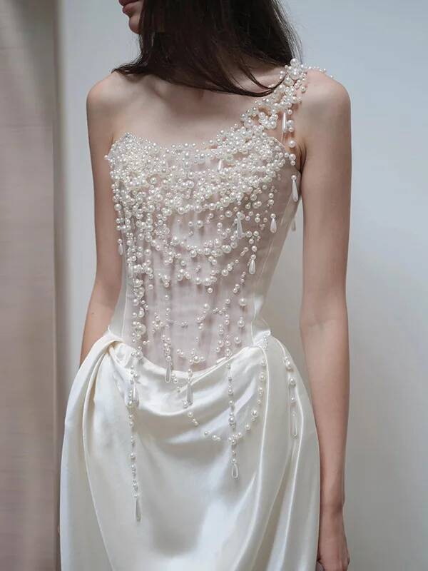 Cos 2025 French Strapless Even - đánh giá và giá Slip Dress Satin
